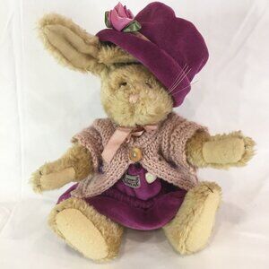 New Boyds Bears Easter Bunny Emily Rabbit Plush Stuffed Animal Pink Sweater Hat